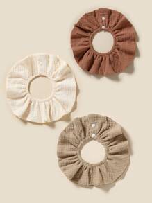 3 pièces/set bavoirs ronds pour bébé, bavoirs d'écoulement pour nouveau-nés, bavoirs d'alimentation absorbants en coton pour bébé