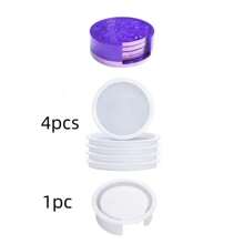 5pcs Round Silicone Cup Coaster Mold Set, DIY Resin Coaster Silicone Mold, Easy Handmade Craft