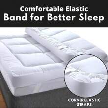 Hotel Quality Mattress Topper 10cm/4Inch Thick Deep Toppers Single Double King - White - View 3