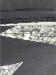 Plus Size Fashionable Star Print Sexy Pocket Decorated Dress - Black and White - View 4