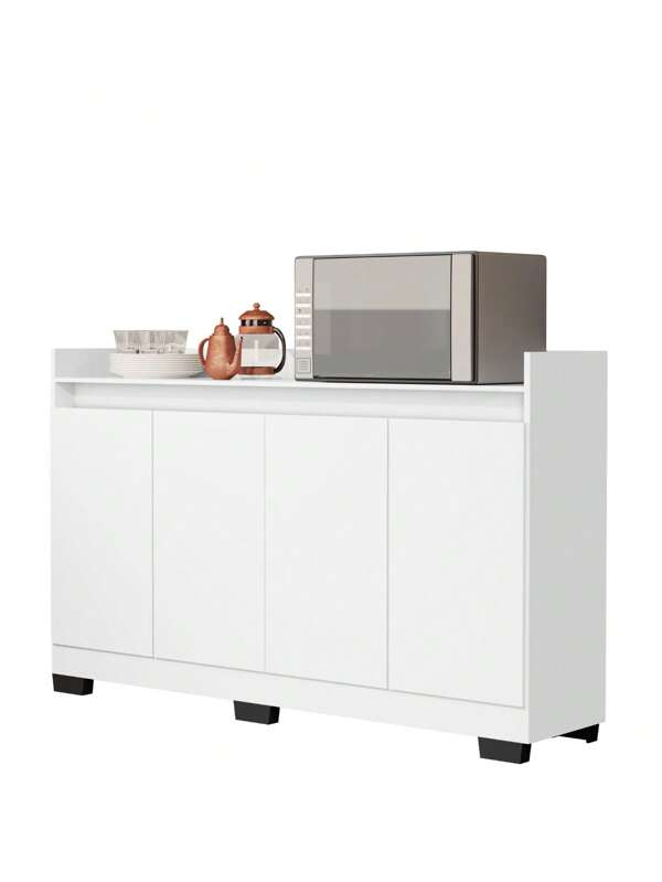 Quality Furniture Aparador Rack Sala Estar Buffet Escritório Cantinho Café Retrô 4 Portas Ryzen