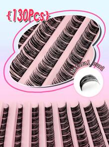 Rikuaild 130片蓬松簇状假睫毛，D卷翘，单根睫毛，DIY混合长度，自然睫毛嫁接，浓密单根睫毛簇，化妆工具，睫毛簇，睫毛簇，单根睫毛，假睫毛，假睫毛 - D - 查看 6