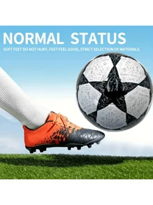 1pc Soccer Ball Size 2 White Blue Outdoor And Indoor School Sports Activity Anti-Explosion Classic Design Suitable For Training Practice - White - View 2