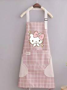 Sanrio 1pc Sanrio Cute Cartoon Simple Style Apron, Portable Kitchen Home Apron, Fresh New Waterproof And Oil-Resistant Thickened Strap Work Waist Apron.