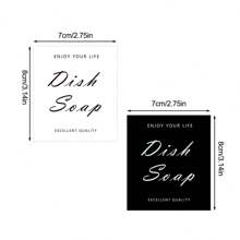 6/12 Peças/Conjunto Adesivos de Rótulo para Garrafas de Sabonete Líquido e Detergente de Louça, Decorações em Estilo Artístico de Fonte, Adesivos de Rótulo de Shampoo, Aderem Firmemente, À Prova d'Água, para Garrafas, Etiquetas de Armazenamento de Banheiro