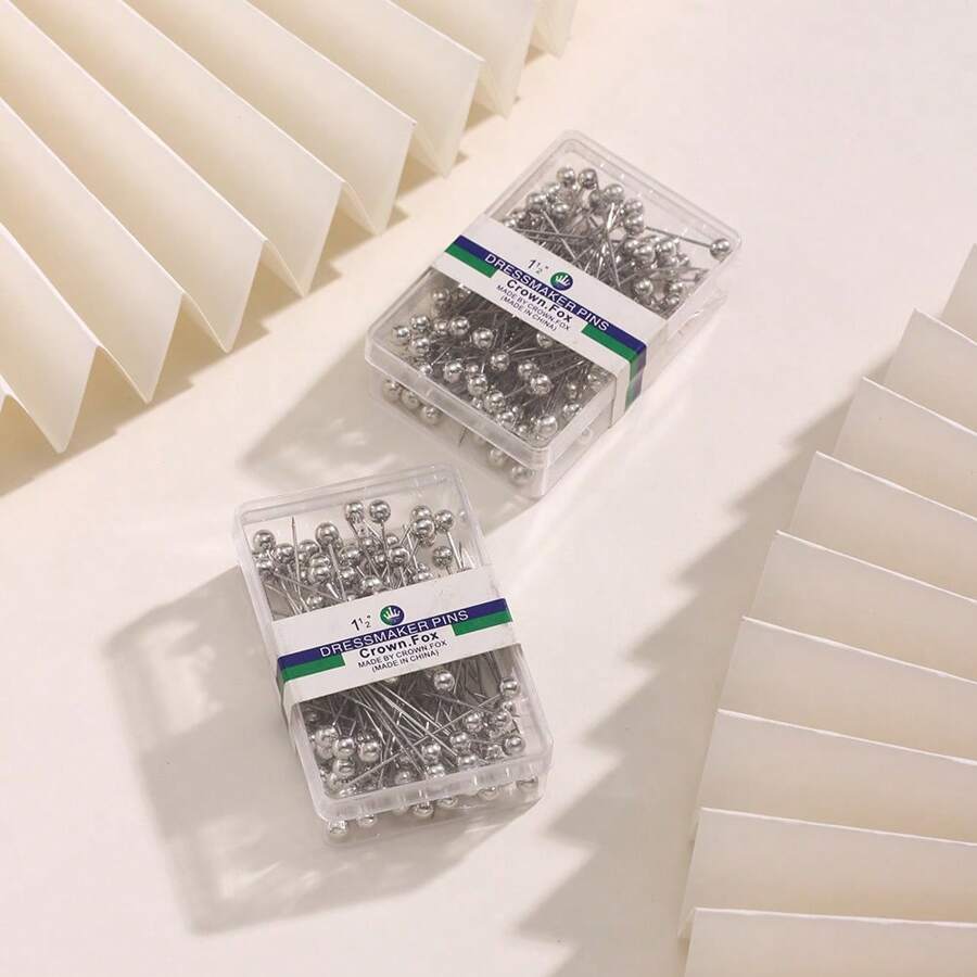 100pcs Bright Color Hijab Pins In Travel Box, Long Needle Head Scarf Fastener For Women, Suitable For Spring, Summer, Autumn, Winter