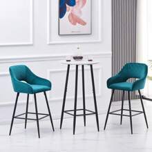 AINPECCA Bar Table Light Grey Kitchen Table Round Bar Tables With Marble Grain Breakfast Dining Bars Counter Bistro Pub Cocktail Tables With Fixed Tabletop And Metal Frame For Home Kitchen Garden - Grey - View 4