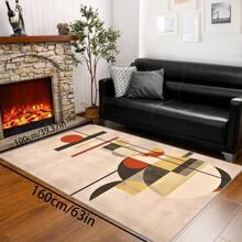 Bohemian Style Solid-Color Area Rug, 700g/Sq.M Crystal Velvet Backing, 5mm Thickness, Soft Anti-Slip Washable Carpet For Living Room, Bedroom, Kitchen, Office, Indoor & Outdoor Use