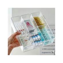 1 st. 6-Grid Multifunctionele Acryl Cosmetische Opbergdoos - Grote Capaciteit Transparante Organizer - Geschikt Voor Badkamercosmetica, Huidverzorging, Speelgoed Opslag