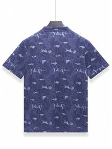 夏威夷印花男士短袖 Polo 衫，休闲舒适夏季