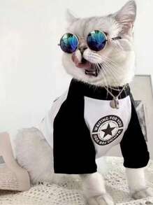 1pc Cat & Dog Fashion T-Shirt Warm Base Layer Pet Clothes