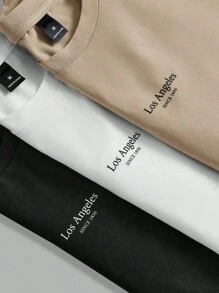 Kit 3 camisetas Masculina Los Angeles Camisa 100% Algodão Confortável