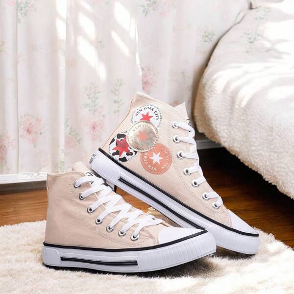 TENIS BEGE BOTA FEMININO NYC SHOES CASUAL ADULTO