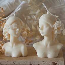 1pc 3D Candle Silicone Mold, Closed Eyes Girl And Blindfolded Girl Mold For DIY Jewelry, Gypsum Statue, Aromatherapy Candle, Resin Casting, Home Decor