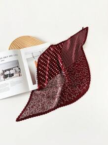 1 件装新款皱褶围巾小方丝巾 70 厘米印花小丝巾，女士新款缎面褶皱围巾