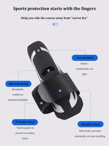 1 Basketball Finger Protector Volleyball Bandage Finger Protector Knuckle Sleeve Sports Thumb Compression Strap Protector - Black - View 6