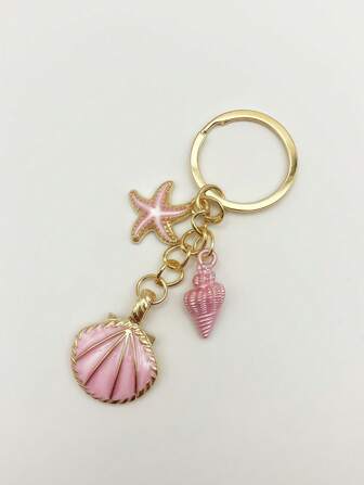 1pc Ocean Starfish Shell Keychain Detailed & Charming Accessory Ideal For Women Suitable For Vacation Daily Use And More Popular Among Fashion-Conscious Youngsters Summer Beach Accessories