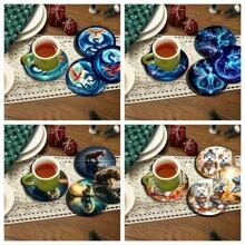 4 đồ trang trí bằng gỗ sơn hình động vật đáng yêu thích hợp cho gia đình, nhà bếp, bàn làm việc văn phòng, phụ kiện bàn làm việc cho người lớn - Nhiều màu - Xem 9