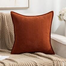 1pc Chenille Sierkussenhoes, Geschikt voor Woondecoratie, Woonkamer, Slaapkamer, Autostoel, Bank, Alle Seizoenen, Modern & Minimalistisch Design