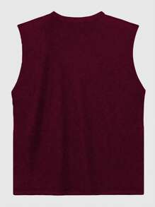 Men's Summer American Vintage Motorcycle Graphic Tank Top - Burgundy - View 4