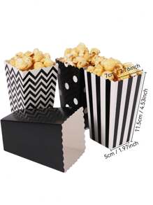 48/36PCS/24PCS/15PCS/12PCS/1PC/White Popcorn Boxes, 2 X 4.5 X 3 Inch Mini Popcorn Boxes For Movie Night DecorationsChristmas / Halloween - Multicolor - View 11
