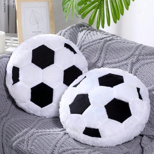 1 Stück Fußball/Basketball Plüschkissen, Fußball Plüsch Sitzkissen, Geburtstagsgeschenk für Jungen, Neujahrs Deko Sportgeschenk, Wohndekoration Präsent