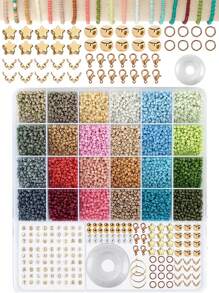 3mm Glass Seed Beads For Bracelets Making, Friendship Bracelet Making Kit For Girls, 24 Colors Bead Bracelet Kit, Beads For Jewelry Making Kit, DIY, Arts And Crafts Gifts