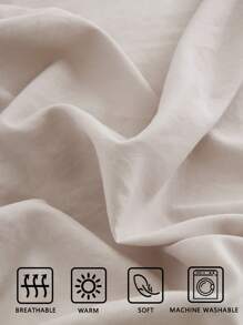 Juego de 3 piezas: Funda nórdica color beige sólido y negro con volantes y funda de almohada con estampado de diamantes negros (1 funda nórdica + 2 fundas de almohada, sin relleno), diseño minimalista moderno, tejido de poliéster transpirable para las 4 estaciones, decoración para el dormitorio del hogar - Gris - Ver 6