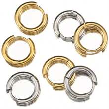 10 件不锈钢环形耳环，金环耳环配件，批发女士 DIY 珠宝配饰