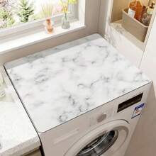 1pc Marble Pattern Washing Machine Dust Cover,Countertop Absorbent Table Mat,Absorbent & Quick-Dry Fridge Mat, Microwave Oven Dust Cover,Soft Diatom Mud Drainage Pad,Non-Slip Super Absorbent And Wear-Resistant Dish-Washing Dry Pad,19.7*23.6 Inch Modern Washing Machine & Dryer Top Cover,Suitable For Laundry Room And Kitchen - White - View 12