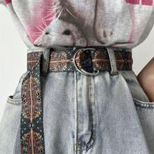 Pantalones cargo de mezclilla con cinturón de hebilla de doble bucle, cinturones versátiles de lona y unisex para jóvenes