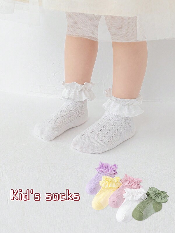 1 par de meias de tornozelo fofas para bebês meninas/crianças pequenas, meias leves estilo princesa de verão para crianças