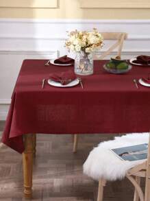 1pc Refreshing Pastoral Solid Color Tablecloth, Skin-Friendly Absorbent Washable & Reusable, Suitable For Living Room, Dining Room, Picnic, Wedding, Daily Home Decor, Spring/Summer