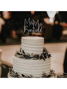 1PC Personalized Acrylic Wedding Cake Topper, Custom Multicolor Wedding Cake Topper, Birthday Cake Topper, Mr And Mrs Cake Topper, Cake Topper Memorial Christmas And Valentine's Day Gift,Multi-Functional,Adjustable,Durable,Ornamental,Reusable,Exquisite,Adorable,High-Quality,Modern,Colorful,Cute,Comfortable,Stylish,Custom,Personalized,Unique,Ideal Gifts For Him,Ideal Gifts For Her,Boyfriend,Girlfriend,Dad,Mom,Family,Friends,Son,Daughter,Office,Tea Room,School,Home,Home Refresh - Multicolor - View 3