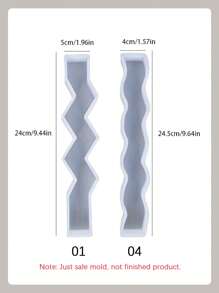 1 cái/2 cái Khuôn nến silicon hình thanh và sóng sáng tạo 3D, Nến thơm hình trụ bất đối xứng DIY bằng nhựa Epoxy Khuôn ép nến sóng thủ công, Trang trí nhà cửa, Trang trí để bàn - trắng - Xem 3