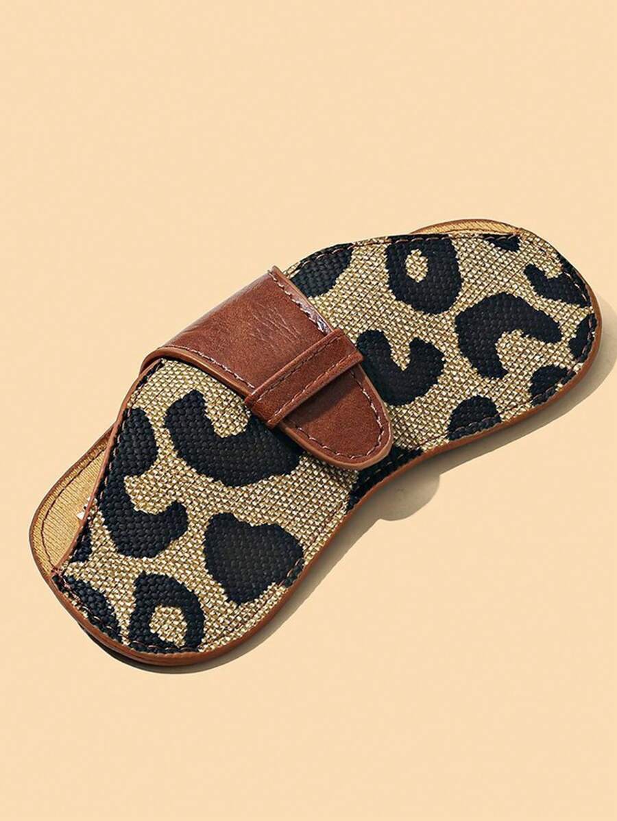 Leopard Print Men's And Women's Glasses Bag Portable Sunglasses Bag Lingge Protective Case Short Sight Glasses Fashion Glasses Bag Storage Bag - Brown - View 1