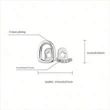 ¡Deslumbra y brilla! 2 piezas de grillz para dientes con tapa de circonita cúbica con estrella y diseño calado superior e inferior, joyería de moda para amantes de los hombres y mujeres