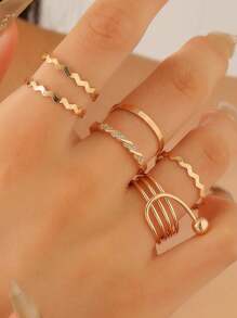 Geometric Bowknot Ring Set, Minimalist & Elegant Design, A Gift For Her