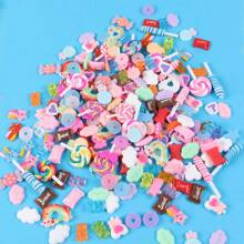 50/100pcs Resin Candy Nail Art Charms For Slime And Nails - Cute Fruits And Sweets Accessories For Crafts And Nail Art Decoration