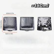 1/6pcs Creative Rotating Glass Tea Cup, Home Use Hammered Texture Anti-Stress Rocking Wine Glass, Crystal Whisky Glass - Multicolor - View 11