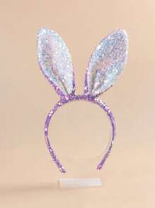 1pc Sequin Rabbit Ear Hair Clip Birthday Party Cartoon Rabbit Hair Accessories - Multicolor - View 5