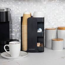Mind Reader Lid Carousel, Countertop Org Coffee Bar, Beverage Cup Holder, Plastic, L X 7.75" W X 11.5" H, 7.75 X 12 X 7.75, Black - 黑色塑膠 - 查看 6