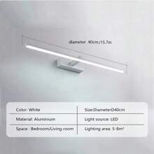 1 件 40/60/80/100CM 易于安装防水铁质 LED 镜前灯简约黑白中性灯长条壁灯适用于浴室梳妆台卧室 LED 平板灯现代家居装饰灯具 - 多色 - 查看 12