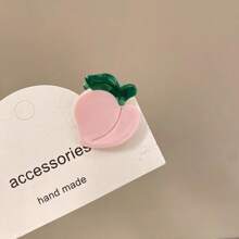 2 件水果形迷你发夹，西瓜和樱桃侧刘海发夹公主发饰（无卡）