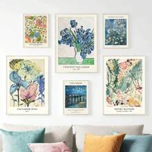 1 pièce Affiche murale de la série de vases Van Gogh Star, Fleurs vintages Matisse, Imprimés d'art de marché de fleurs pour décoration de salon à la maison sans cadre