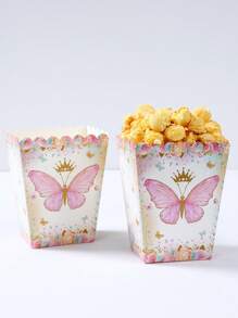 10/20 件粉色蝴蝶风格冰淇淋纸碗，厨房用品一次性小碗食品托盘，冰淇淋杯炸薯条盒，爆米花桶零食盒蝴蝶生日装饰婚礼装饰派对装饰西餐厅自助餐家居装饰容器 - 粉紅色蝴蝶 - 查看 5