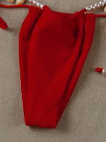 European And American Style Solid Color Women's Summer Beach Halter Tie Bikini Swimwear Set