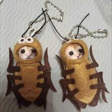 1pc Creative Doll Keychain Funny Cockroach Doll Decor Keyring Bag Charm