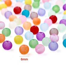 1 Pack 800pcs 6mm Frosted Round Loose Acrylic Craft Beads For Jewelry Making, Earrings, Bracelets, Necklaces, Keychains, Sewing Crafts