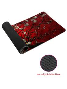 1 Pc Red Floral Branch Rubber Anti-Slip Computer/Laptop/Office Desk Gaming Mouse Pad - Red - View 6